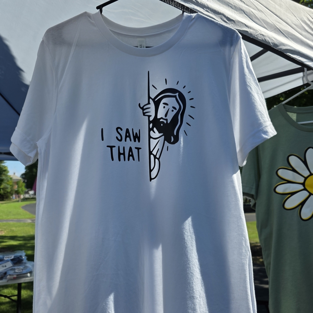 Bella Canvas White 'I Saw That' Graphic Tee